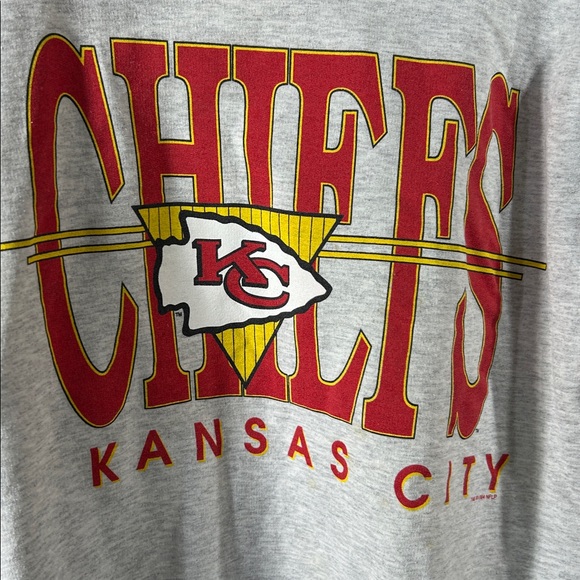 Vintage 90s Kansas City Chiefs Cliff Engle Striped Hoodie - Picture 3 of 7